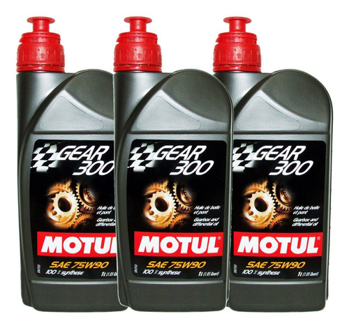 Motul Gear 300 75w -90 Syntransmission Fluid Oil - 3 Paquete