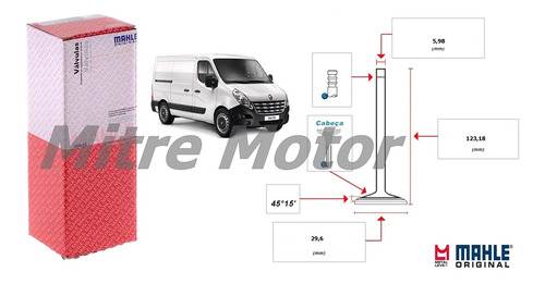 Valvula Escape Renault Master 2.5 16v G9u Mahle X Unidad