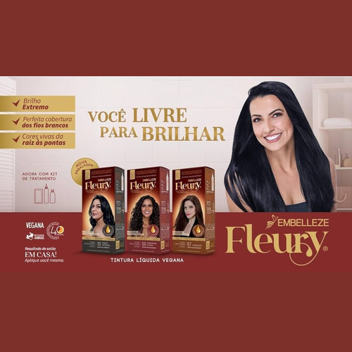 Tinta De Cabelo Fleury Castanho Médio 4.0 Embelleze