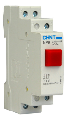 Pulsador Riel Din 230 Vac 1na+2nc Chint