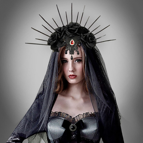 T Diadema Con Velo De Halloween Para Puesta En Escena, Y