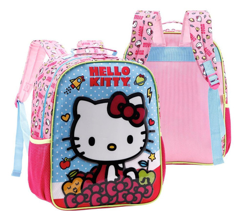 Mochila Escolar Hello Kitty Bolsa Feminina Costas Grande 16l