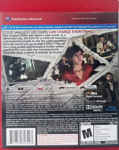 Heavy Rain Greatest Hits Ps3 - Físico (Usado)