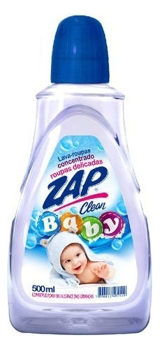 Kit 2unid - Lava Roupas / Sabão Liquido Baby Zap Clean 500ml