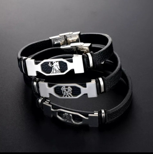 Pulsera Hombre Signo Piscis Cuero Exclusiva
