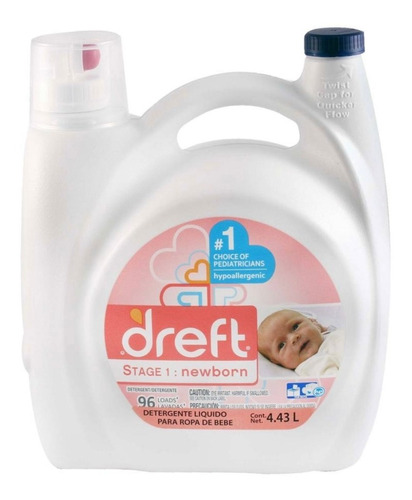 Detergente Líquido Dreft Para Ropa De Bebé De 4.43 Litros