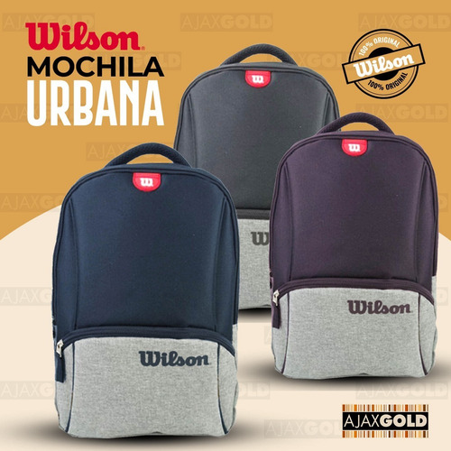 Imagen 7 de 7 de Mochila Urbana Wilson Porta Notebook Deportes Gym Reforzada