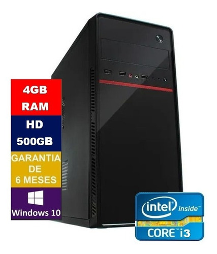 Pc Computador Cpu Intel Core I3 + 500gb Hd, 4gb Memória Ram