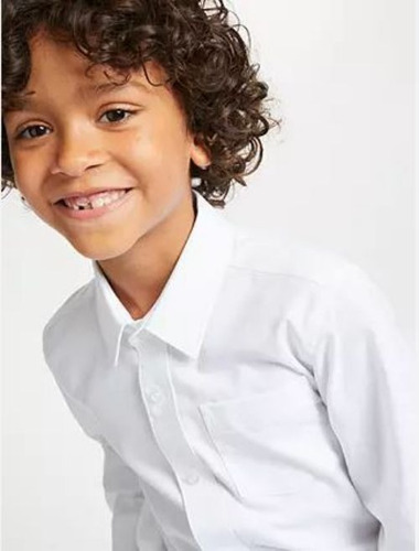 Imagen 3 de 5 de Camisa Blanca Manga Larga Cuello Corbata De Talla 4 - Xl