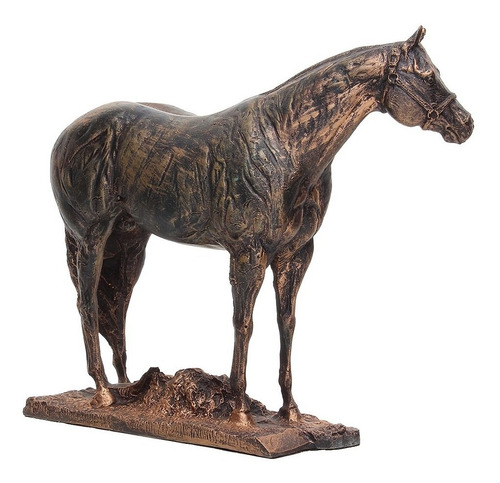 Imagem 2 de 5 de Escultura Em Resina Cavalo Quarto De Milha Home Western Deco