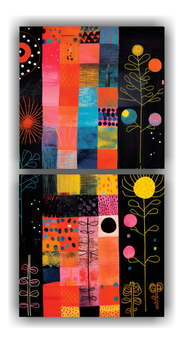 160x80cm Cuadros Concepto De Marimekko Y Paul Klee Flores