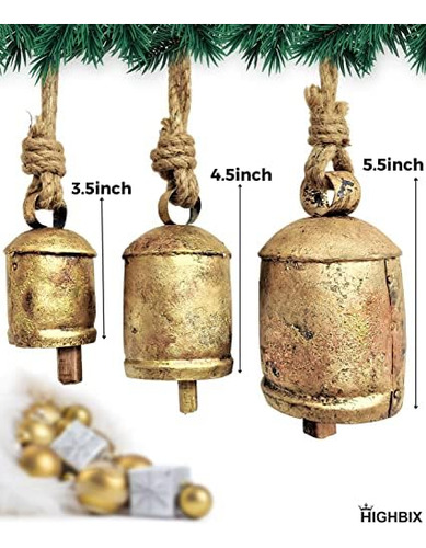 Juego De 3 Cascabeles De Vaca Harmony, Cascabeles Navideños