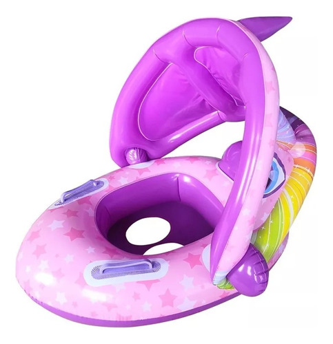 Bote Flotador Techo Inflable Unicornio Bebé Niña Piscina