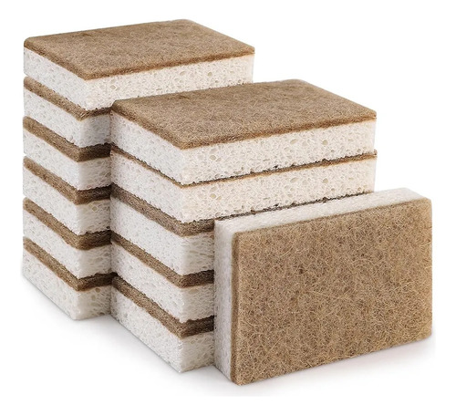 Pack Of 12 Natural Eco-friendly Dish Sponges - Bi