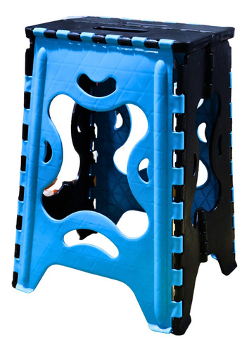 Banco Plegable Grande Portatil Plastico Soporta 120kg 3pz Acabado De La Estructura Mate Color Azul Claro