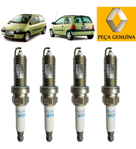 Kit Vela Igniçao 4 Unidades Twingo 1.0 8v 16v 224019202r