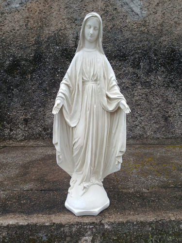 Imagem De Nossa Senhora Das Graças No Pó De Mármore 70cm Branco