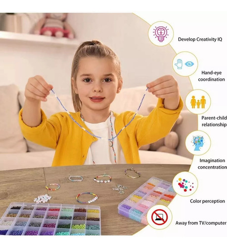 Set De Mostacillas Cuentas Para Pulseras Incluye Letras