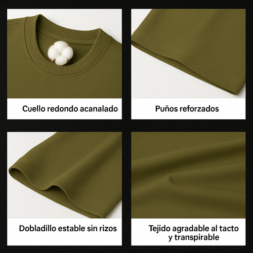 Playera Para Hombre 100% Algodón Cuello Redondo Casual