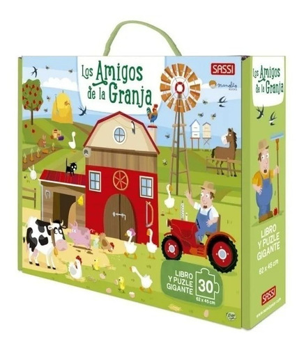 Imagen 1 de 4 de Rompecabezas Gigante 30 Pzs C/ Libro Los Amigos De La Granja