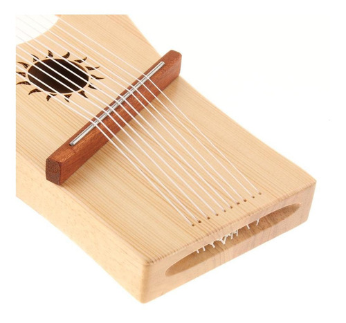 Imagen 2 de 9 de Lyre Harp De Metal, Instrumento De Madera Caoba