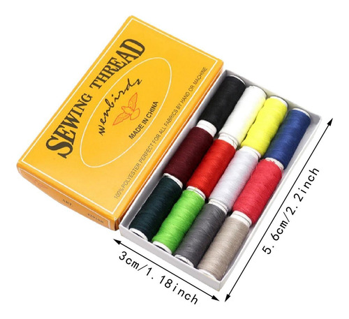 12 Piezas De Hilos De Costura Kit De Subprocesos Mini