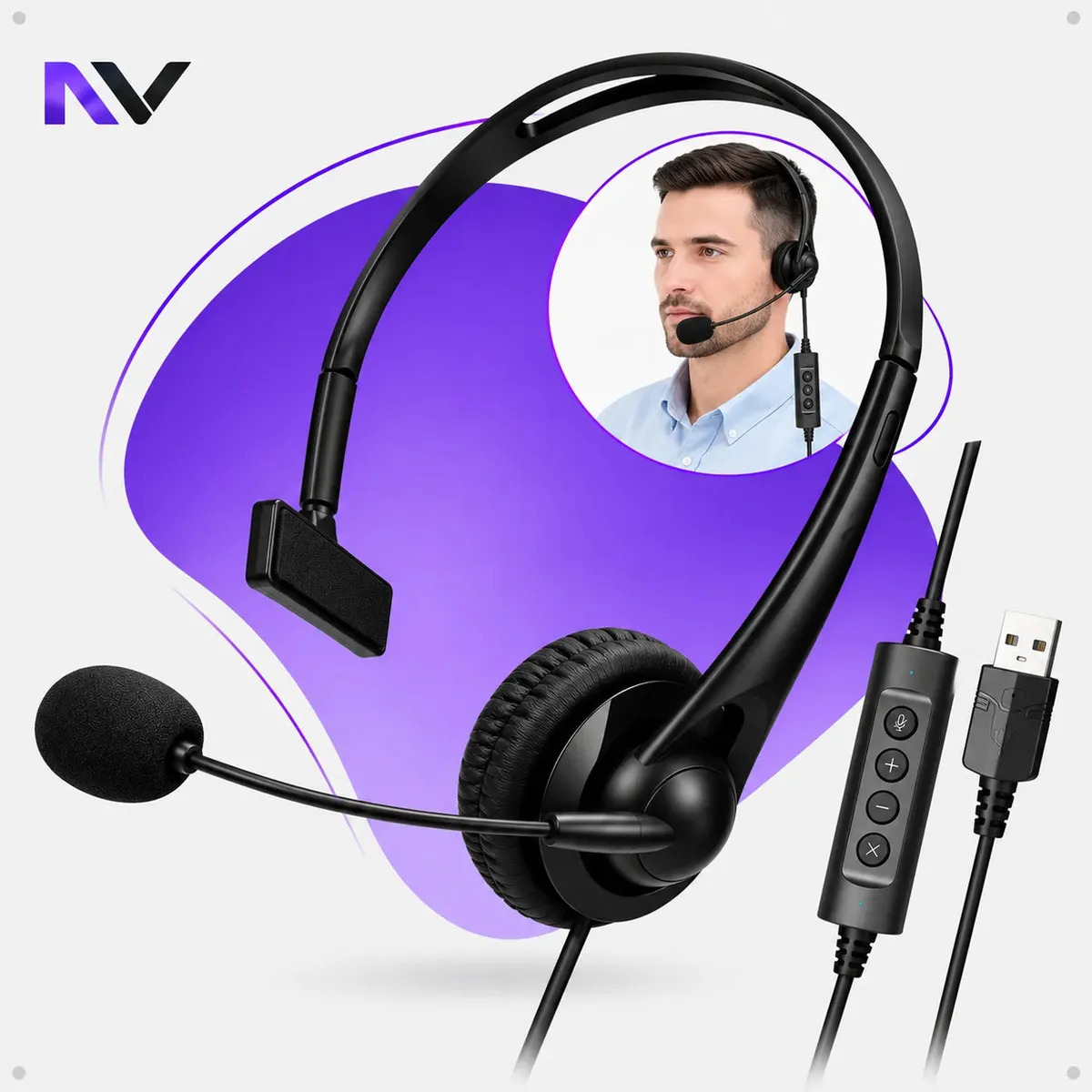 Fone De Ouvido Com Microfone Usb Heaset Call Center Telemarketing Jogos Reuniao Empresa Trabalho Profissional Com Fio Atendimento Call Center Heaseats Home Office Computador Notebo