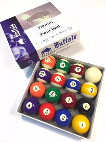 Jogo de Bola Buffalo numerada faixada (com 16 bolas) - 50mm Branca 54mm