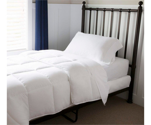 Set 7 Pz King Size Edredón Con Sábanas Y Fundas Premium Blanco Liso