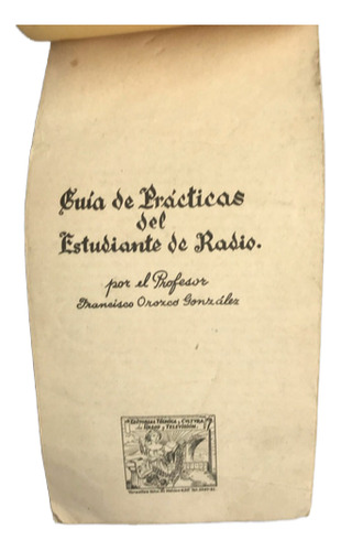 Radio, Guía Prácticas Estudiante Libro Texto Escolar Antiguo (Usado)