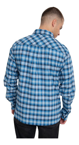 Camisa M/l Caterpillar Plaid L/s Work Shirt Blue - Hombre
