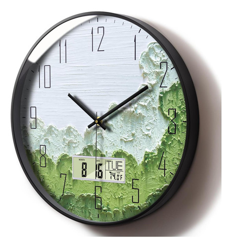 Scoage Reloj De Pared Digital Moderno Con Pilas Con Bosque Y