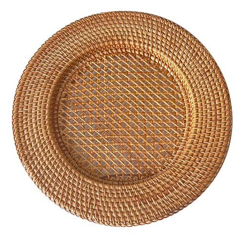 Plato Cargador De Ratán, Comedor Rústico Para Fiestas,