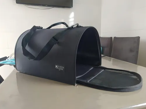 Bolsa flexible para mascotas de 30 x 30 x 47 cm, negra, 8 kg
