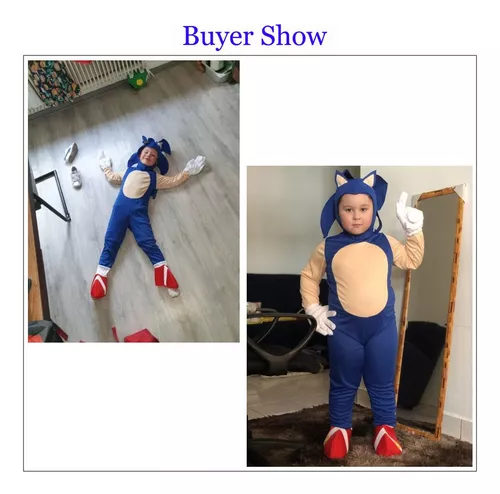 Conjunto De Fantasias De Cosplay Infantil Sonic The Hedgehog