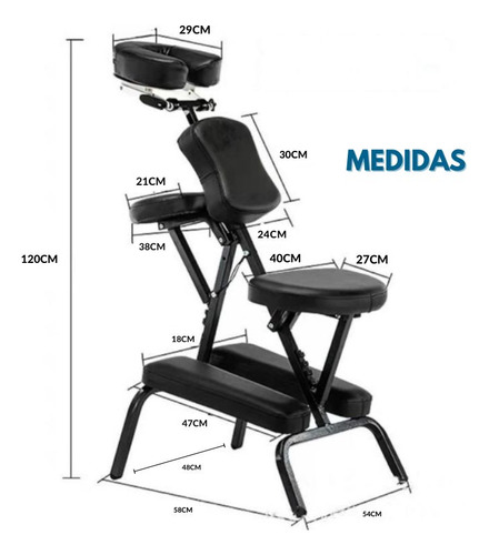 Cadeira Massagem Dobrável Portátil Quick Massage Fácil Uso