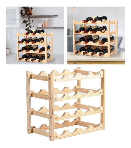 Estante Para Vino,, Organizador De Portavasos Para 4 Capas
