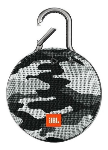 Parlante JBL Clip 3 portátil con bluetooth waterproof  black y white camouflage