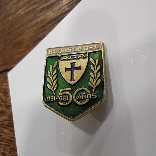 Antiguo Pin Metálico Esmaltado Acción Católica Argentina (Usado)