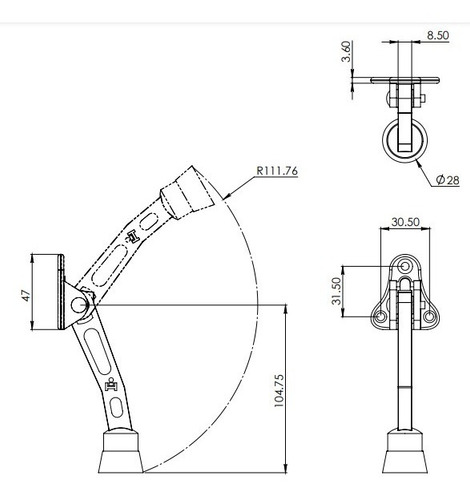 Imagen 3 de 3 de Tope Para Puerta Pata De Cabra Blanco