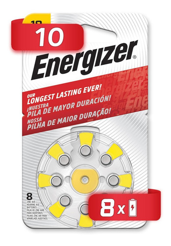 Pila Energizer Auditiva 10 Con 8 Pilas Botón