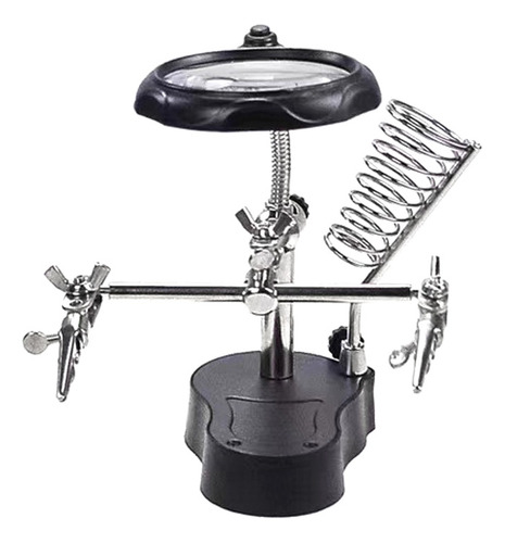 Lupa Para Soldar Atril De Base Con Luz Led Y Pinzas 3.5/12x