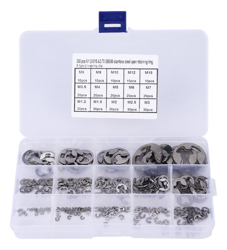 Juego De 300 Piezas De Anillos De Retención Tipo E De Acero