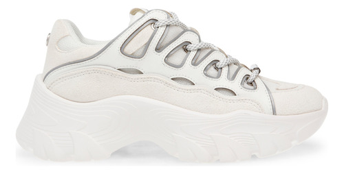 Tenis Para Mujer Steve Madden Booster White Suede