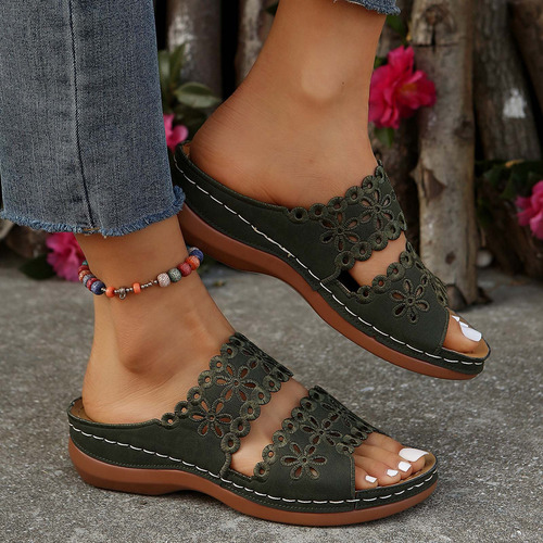 Yt Slipper Verano Casual Talla Grande Color Liso Para Mujer