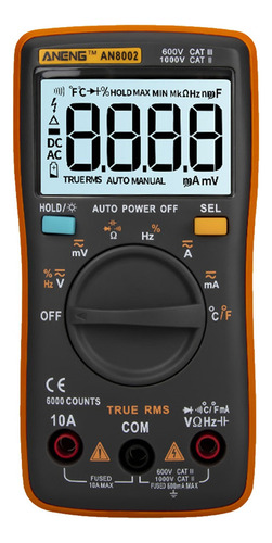 Aneng An8002 6000 Contagens True Rms Multifuncional Digital