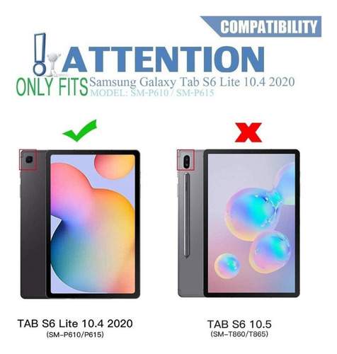 A Funda De Teclado Para Samsung Galaxy Tab S6 Lite Sm-p620 A