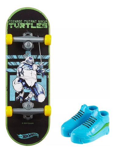 Hotwheels Skate Tortugas Ninja Leonardo Negro