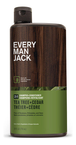 Every Man Jack Árbol De Té 2 En 1 + Champú De Cedro + Ac.