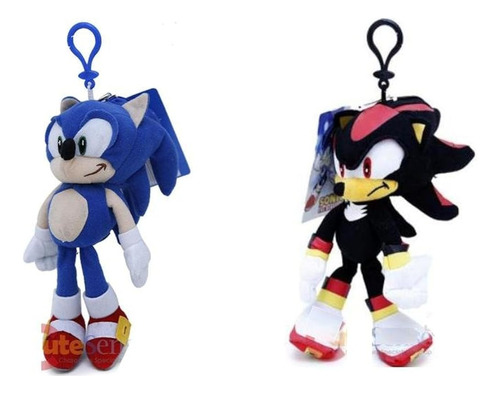 ~? Sonic The Hedgehog Shadow Y Sonic 8  Plush Clip Con Peque